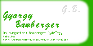 gyorgy bamberger business card